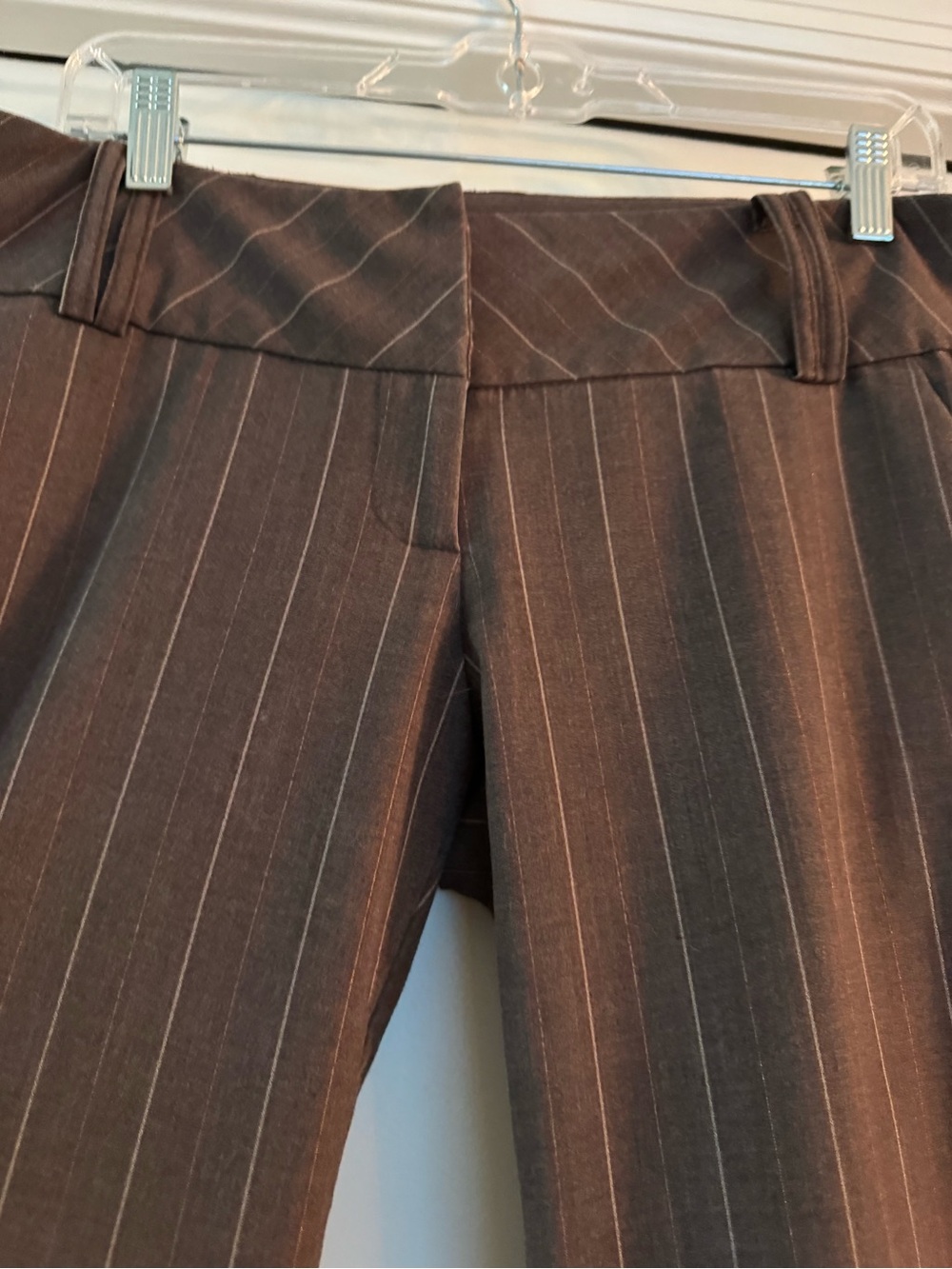 Brown Pinstripe Women's Dress Pants